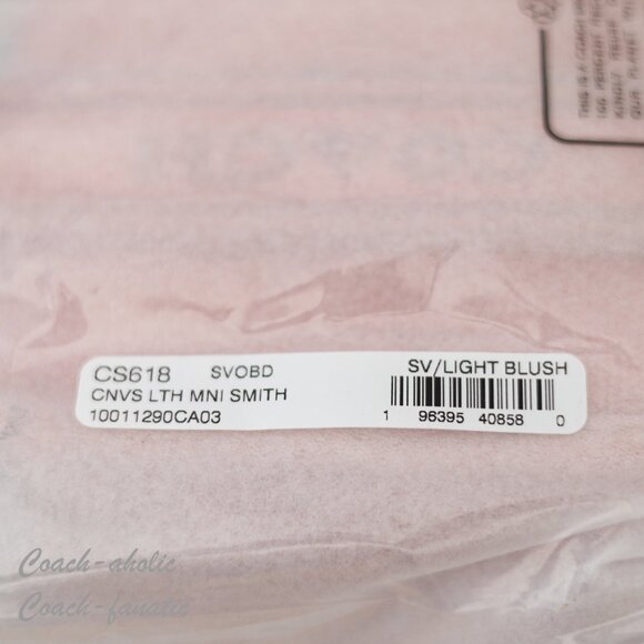 NWT Coach CS618 Smith Mini Tote Crossbody in Silver/Light Blush *SEALED* - Picture 3 of 10
